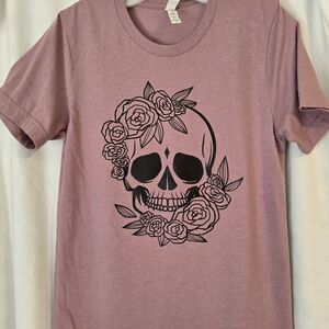 Kids Skull and Roses Graphic Tee - Purple